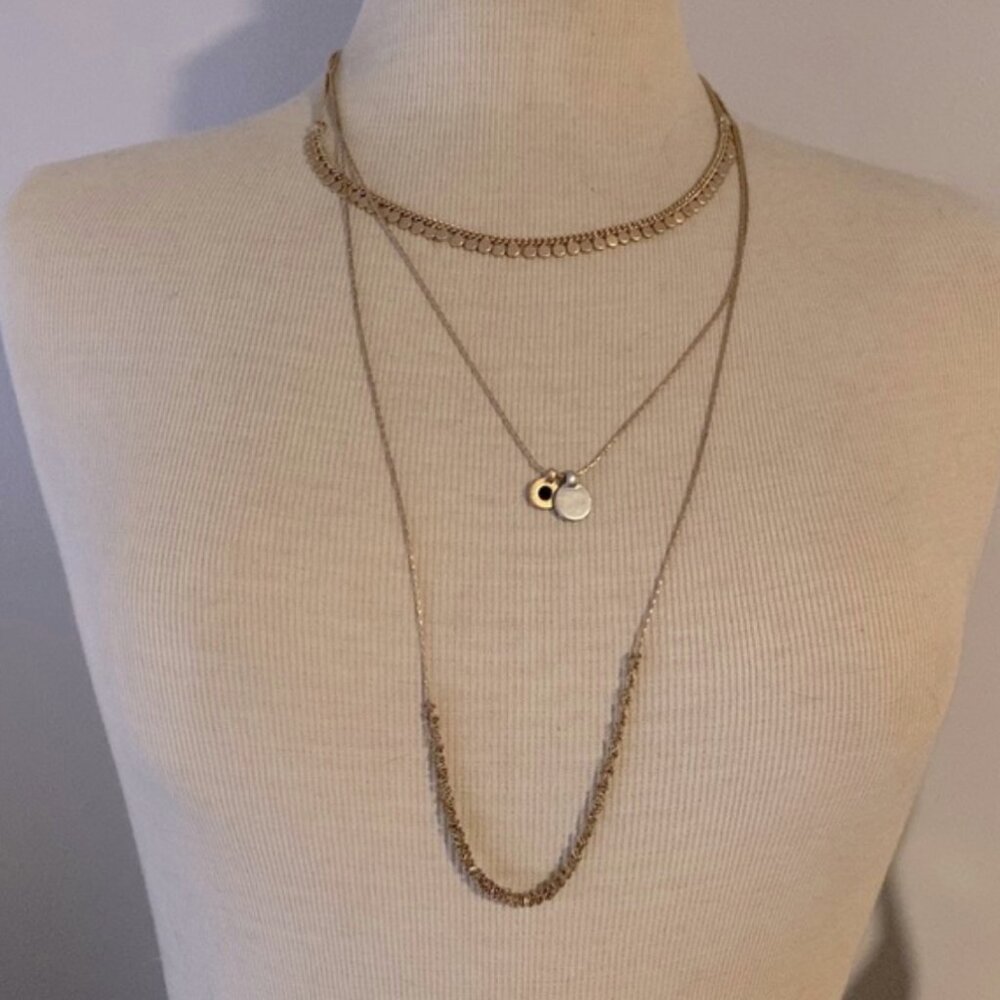 Madewell 3 Layer Gold Necklace